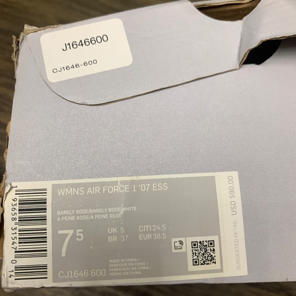 Nike Air Force 1 Lows Light Pink Iridescent Swoosh - Picture 5 of 6